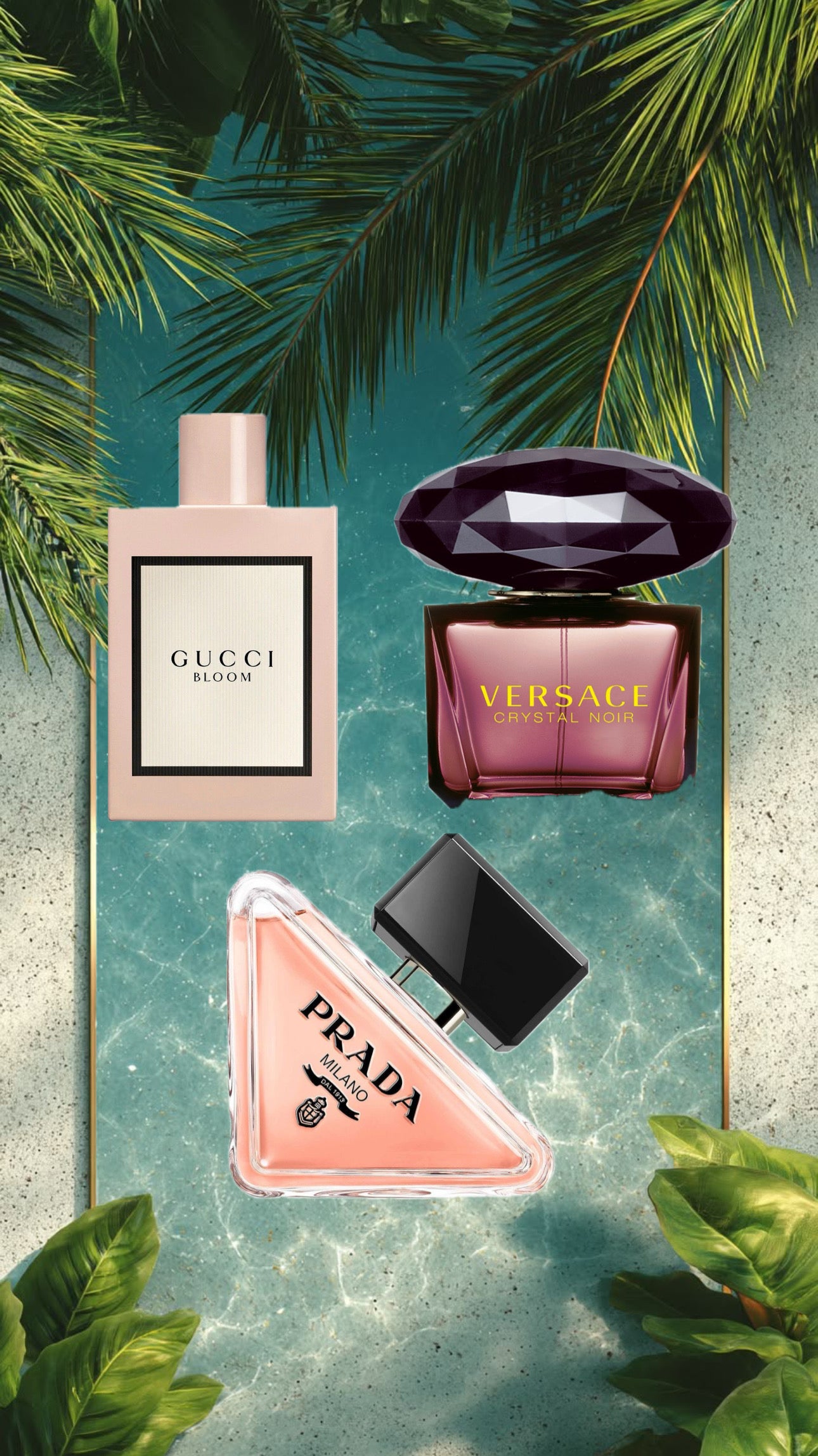 Pack 5ml gucci bloom + prada paradoxe + versace crystal noir
